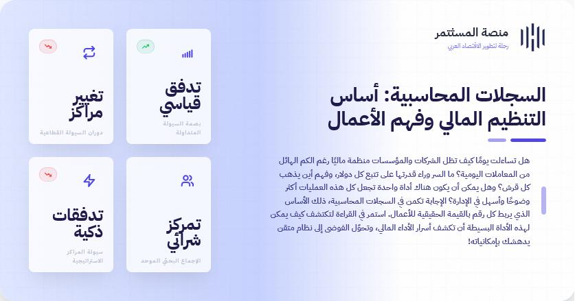 السجلات المحاسبية: أساس التنظيم المالي وفهم الأعمال السجلات المحاسبية: أساس التنظيم المالي وفهم الأعمال