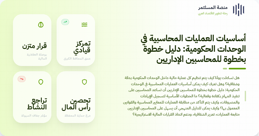 أساسيات العمليات المحاسبية في الوحدات الحكومية: دليل خطوة بخطوة للمحاسبين الإداريين