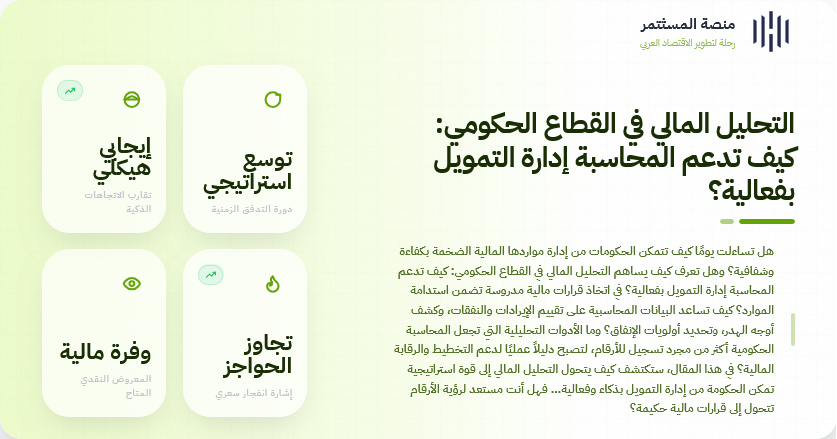 التحليل المالي في القطاع الحكومي: كيف تدعم المحاسبة إدارة التمويل بفعالية؟