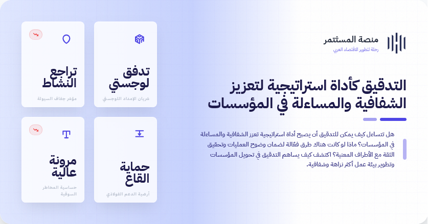 التدقيق كأداة استراتيجية لتعزيز الشفافية والمساءلة في المؤسسات
