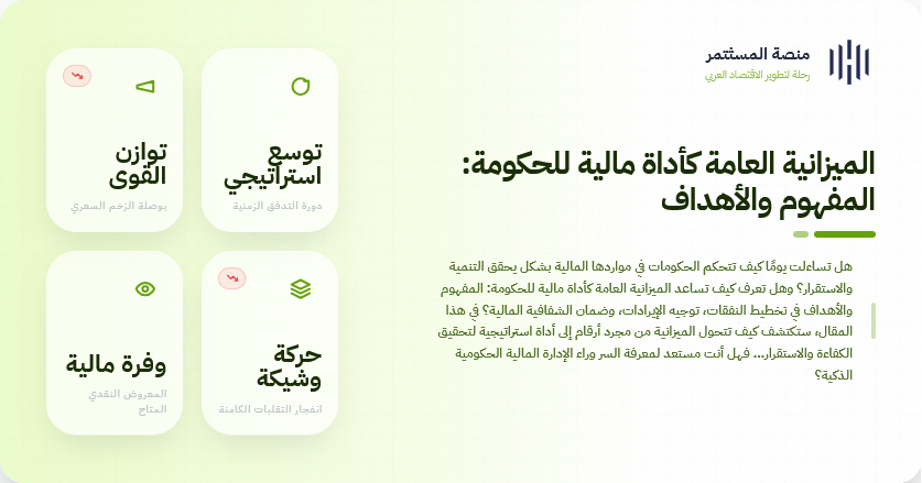 الميزانية العامة كأداة مالية للحكومة: المفهوم والأهداف
