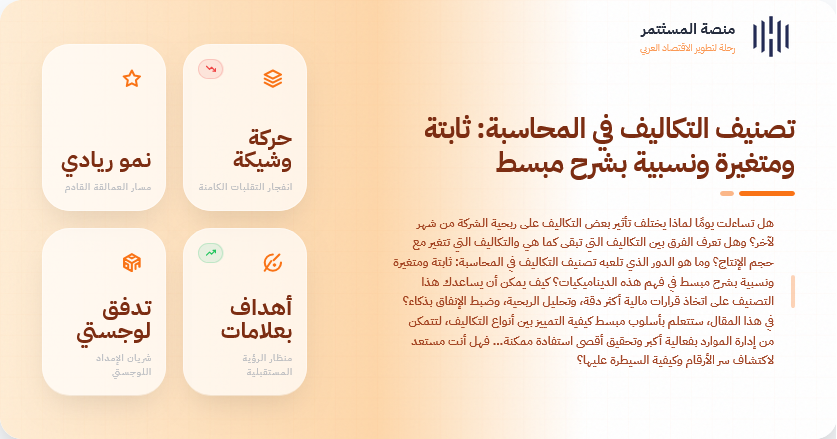 تصنيف التكاليف في المحاسبة: ثابتة ومتغيرة ونسبية بشرح مبسط تصنيف التكاليف في المحاسبة: ثابتة ومتغيرة ونسبية بشرح مبسط