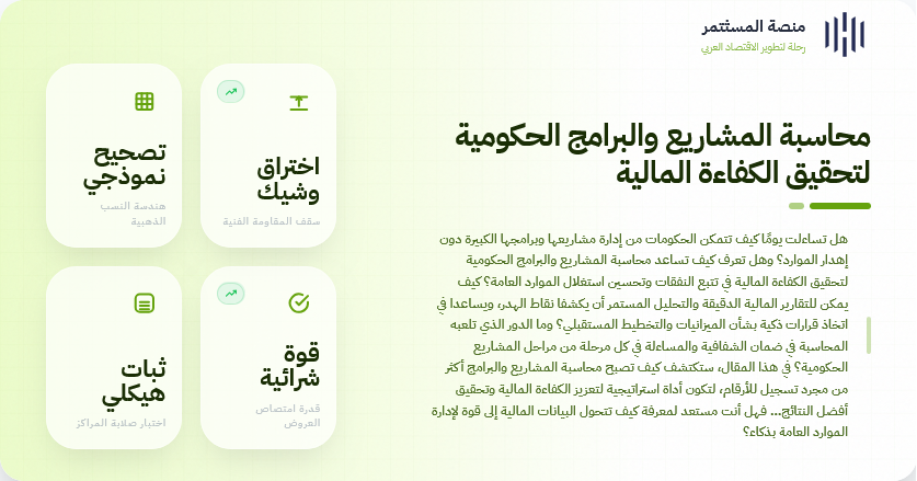 محاسبة المشاريع والبرامج الحكومية لتحقيق الكفاءة المالية